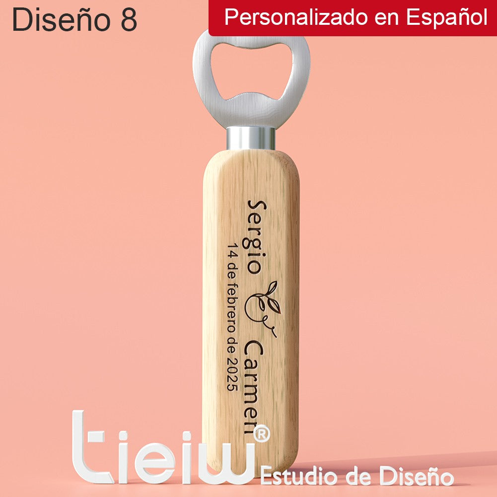 12PCS Custom Wedding Gift Bottle Opener Wedding Favors for Guests Personalized Wooden Opener as Gift for Wedding Decoration