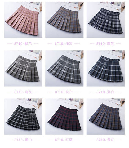 Harajuku 0Women Pleat Skirt 0Preppy Style Plaid 0Mini Cute Japanese School Uniforms Ladies Jupe Kawaii