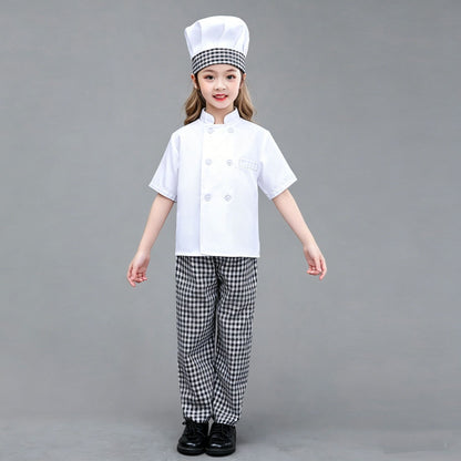 Kids Boys Chef Costume Girls Cooking Baking Clothes Children Halloween Chef Costume Set Cook Uniform Carnival Party Fancy Dress