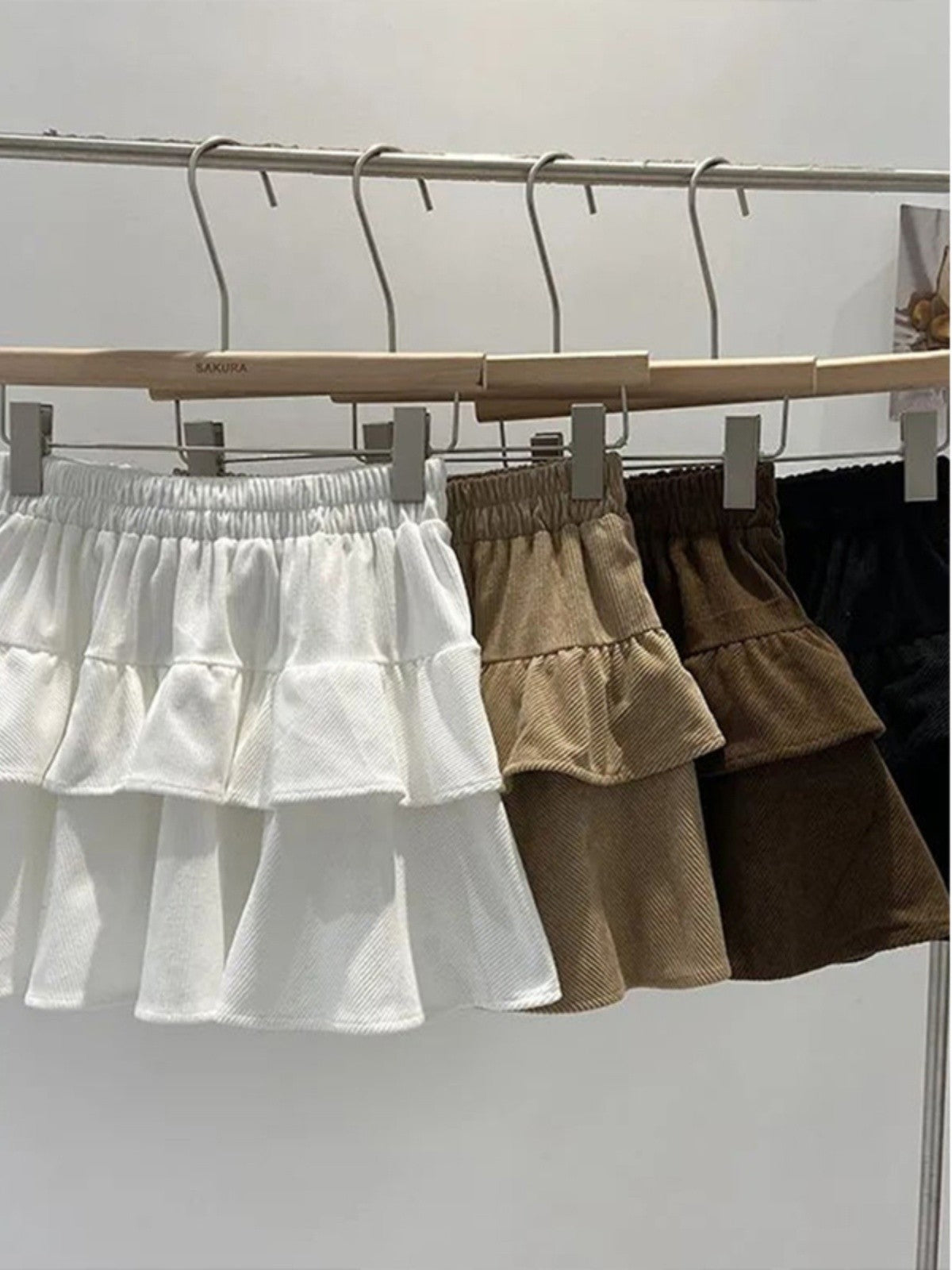 Ballet Sle Cake Skirt Women's Mid-Length A-Line ort Skirt Elastic Waist Slimming White Spring Autumn New Arrival