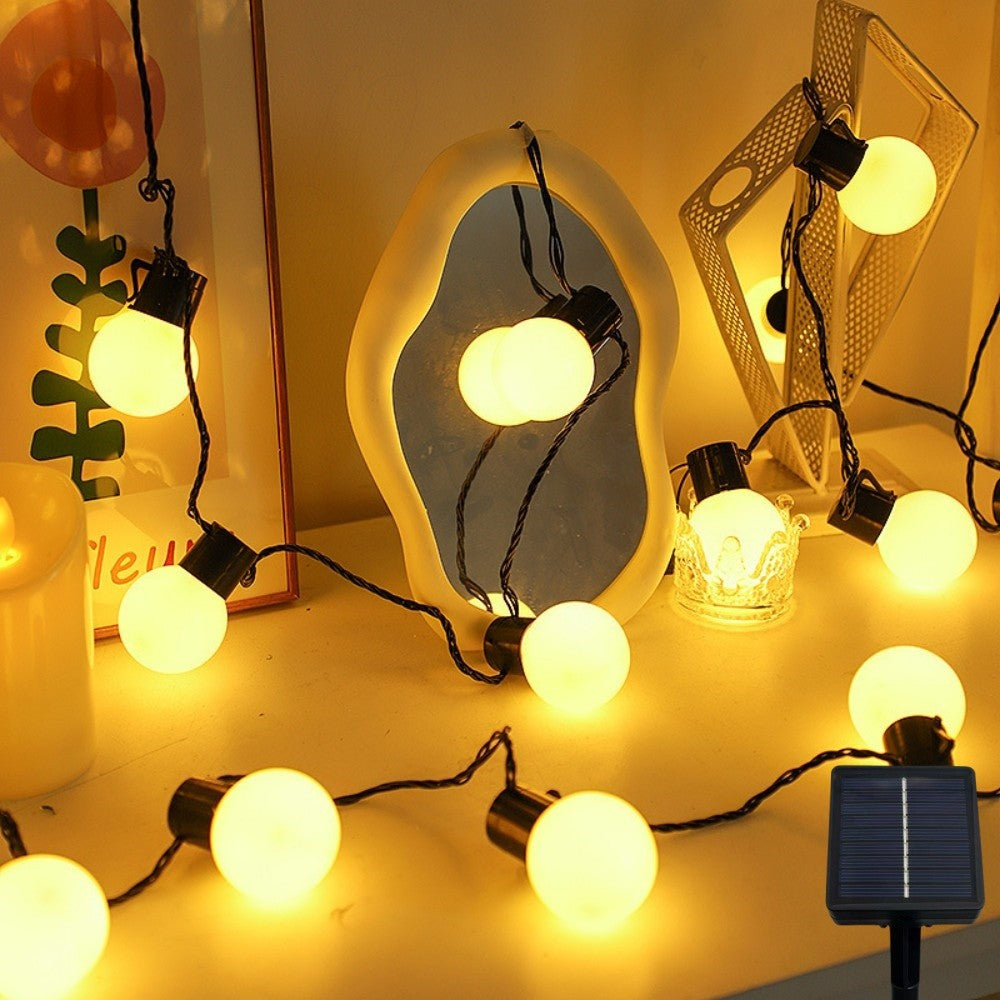1PC 10/20LED Solar Light String, Outdoor Courtyard Waterproof G40 Spherical Light, Suitable For Garden Wedding Party Decoration