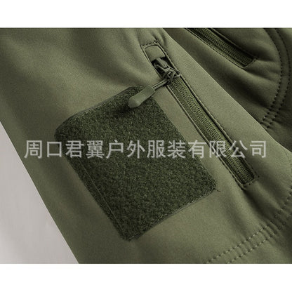 Shark Skin Soft Shell Tactical Jacket Men Winter New Waterproof Fleece Hooded Coat Hunt Clothes Outdoor Camouflage Jacket