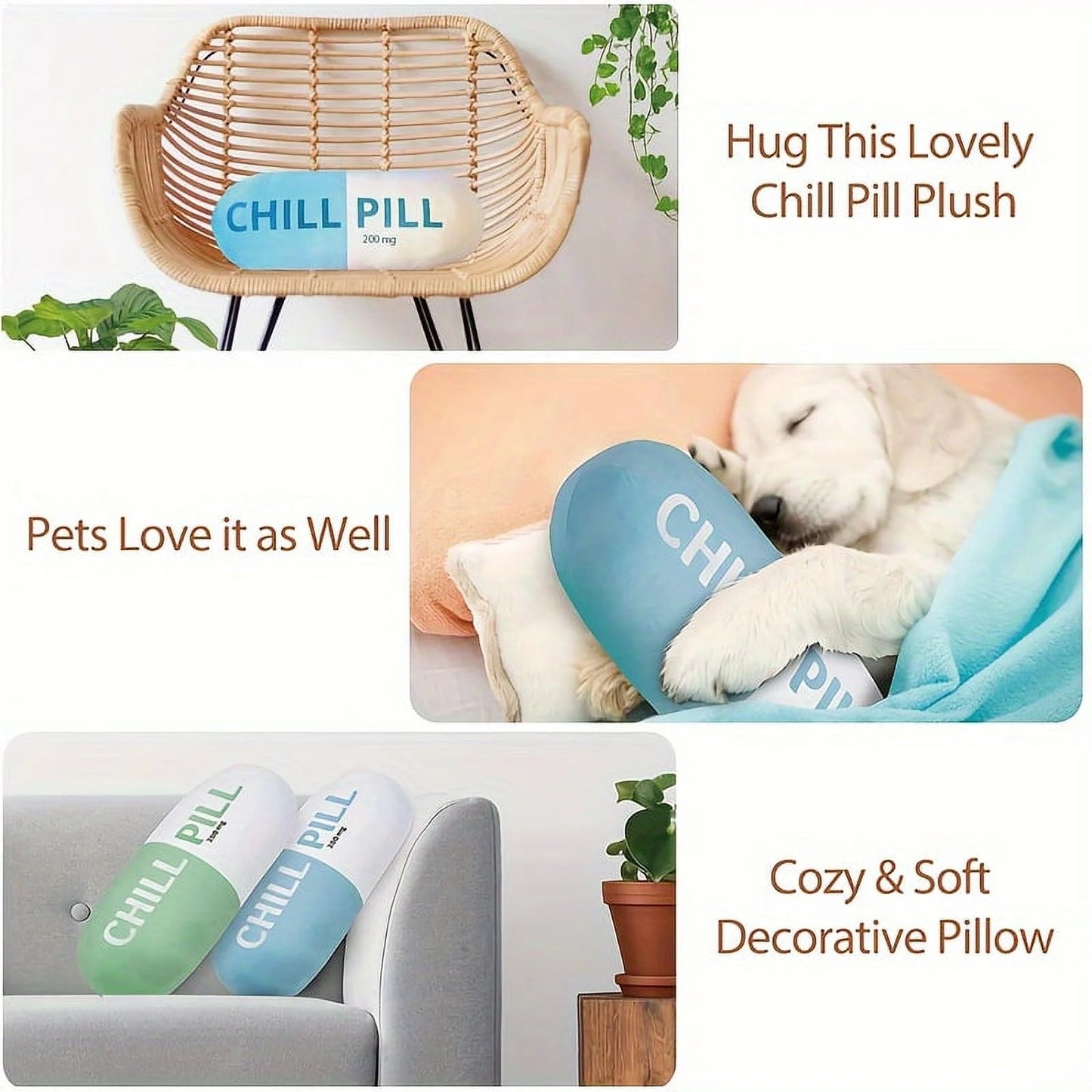 1pc Chill Pill Pillow - Pink Cute Trendy Room DecorAesthetic Throw Pillows.College Dorm Teenager Y2KTeacher Doctor Nurse LawyerS