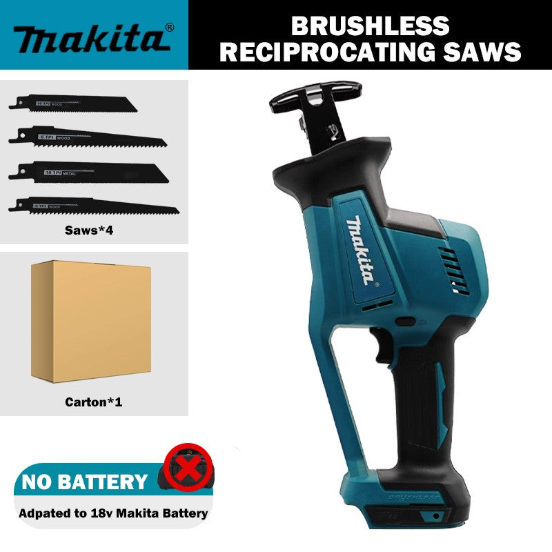 Serra Sabre a Bateria Makita DJR189, sem Escovas, Recarregável, para Cortar Madeira e Metal, Ferramenta Elétrica Portátil, 18V