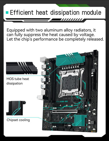 Kit Placa-mãe MACHINIST B9 X99 Processador Intel LGA2011-3 Xeon E5 2630 V4 Memória RAM DDR4 16GB 2400MHZ NVME M.2 SATA