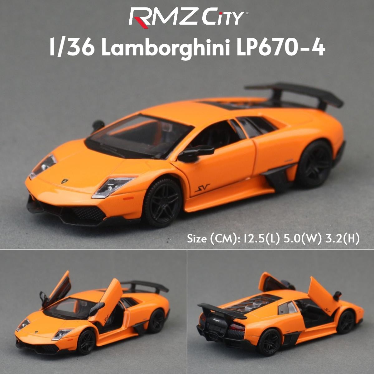 1/36 Lamborghini Super Sport Miniatura de Carro de Brinquedo para Crianças RMZ CiTY Diecast Metal Carrinho de Fricção para Coleção Presente Meninos
