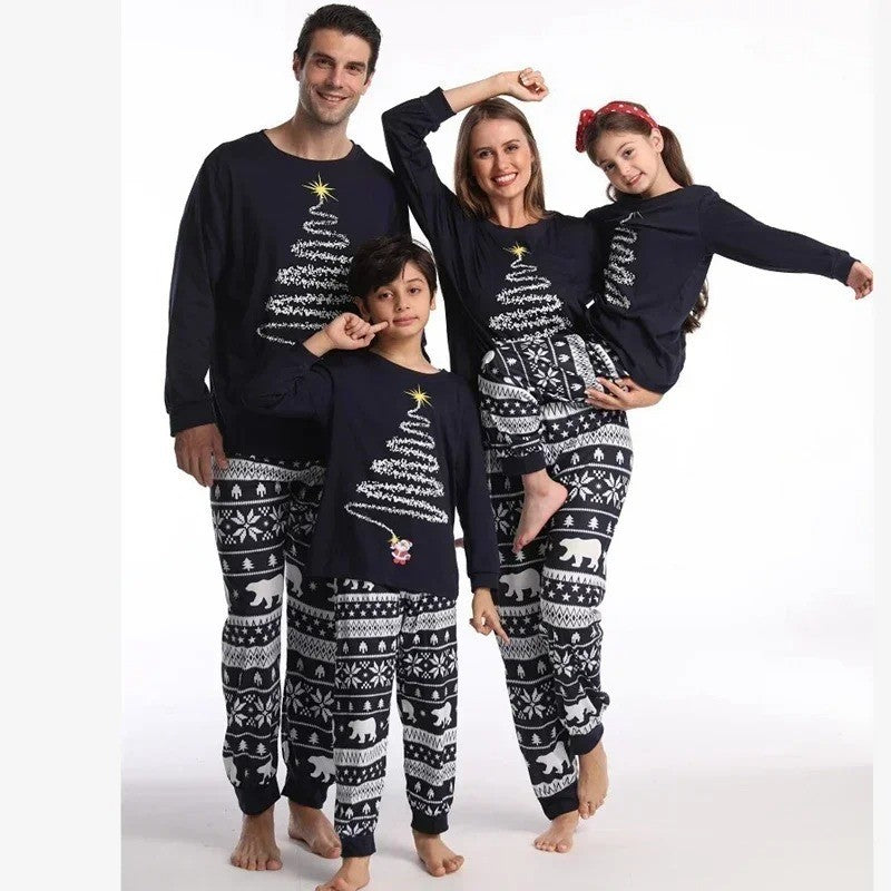 New Family Christmas Pajamas Mom Dad Kids Matching Clothing Set Baby Dog Romper Pjs Soft Loose 2 Pieces Suit Homewear Xmas Look