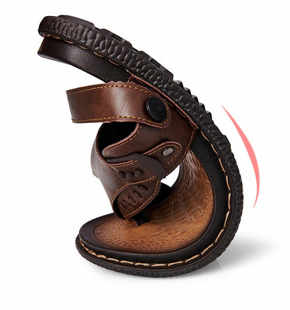 Sandals for men summer breathable and anti slip herringbone sandals dual-use for both external and soft soled men's beach shoes