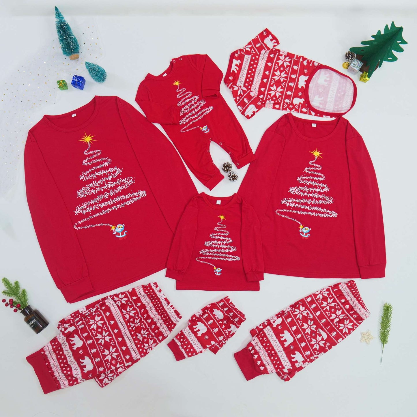 New Family Christmas Pajamas Mom Dad Kids Matching Clothing Set Baby Dog Romper Pjs Soft Loose 2 Pieces Suit Homewear Xmas Look