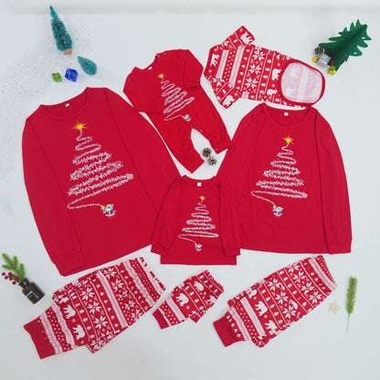 New Family Christmas Pajamas Mom Dad Kids Matching Clothing Set Baby Dog Romper Pjs Soft Loose 2 Pieces Suit Homewear Xmas Look