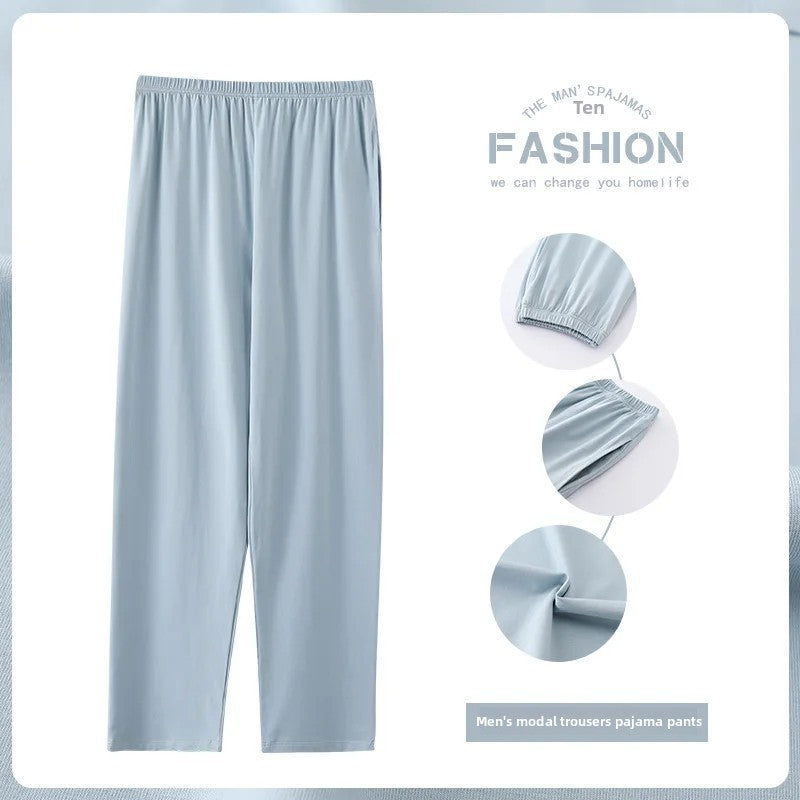 New Hot Sale Of The Season Modal Loose Fit Men's Sleepwear Thin Home Pants Single Piece Summer Long Thin Home Pants Comfortable