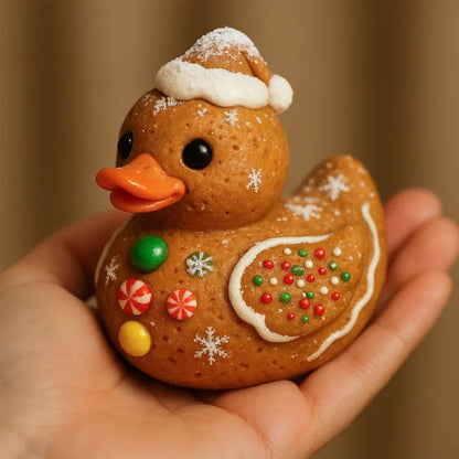 Creative Christmas Cute Duck Ornaments Xmas Festive Home Party Decoration Resin Lovely Gift For Home Office Tabletop Ornament