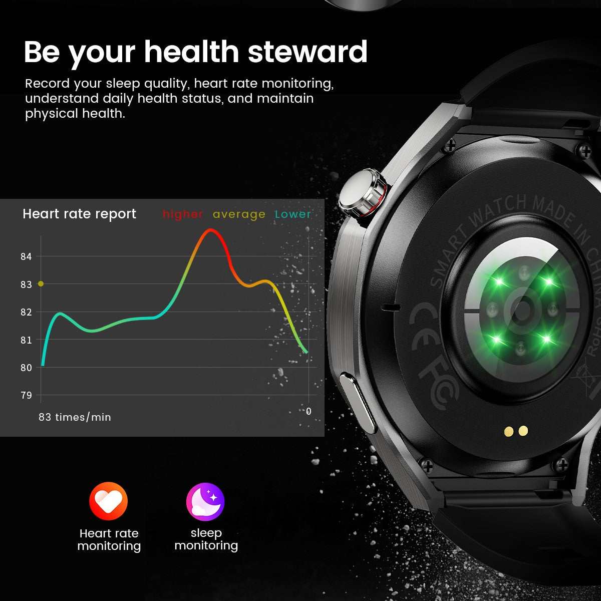 2025Novo Para Android e iOS Smartwatch Masculino Tela AMOLED GPS Rota de movimento Batimentos cardíacos Chamadas Bluetooth Smartwatch À Prova D'água