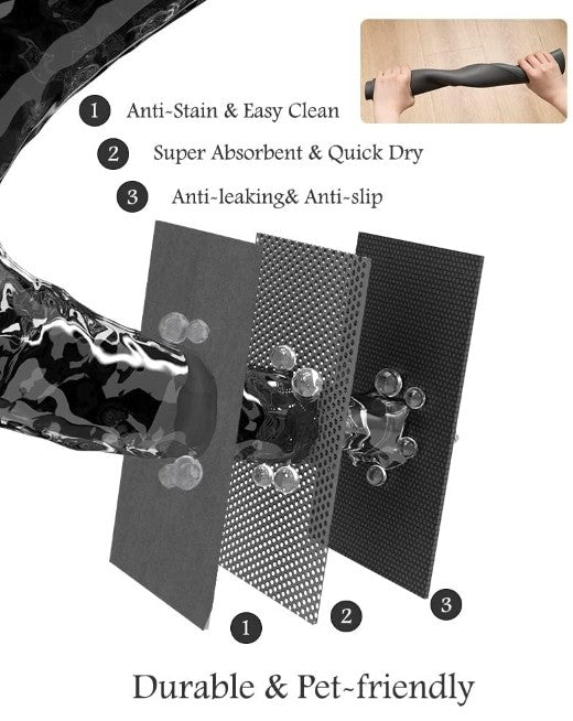 VIKAMA Black And White Simple Pet Mat, Pet Bowl Pad, Cat And Dog Feeding Pad, Strong Absorbent, Scratch-Resistant Home Decor
