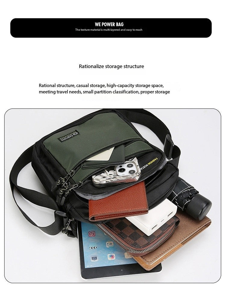 New Fashion Oxford Men Crossbody Bag Single Shoulder Bags Big Capacity Storage Bag Fashion Multi-Pockets Business Crossbody Bags