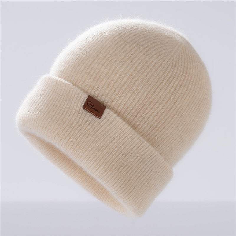 New Autumn Winter 100% Cashmere Hat Knitted Mountaineering Wool Hat Outdoor Skiing Double Layer Men and Women Thickened Warm