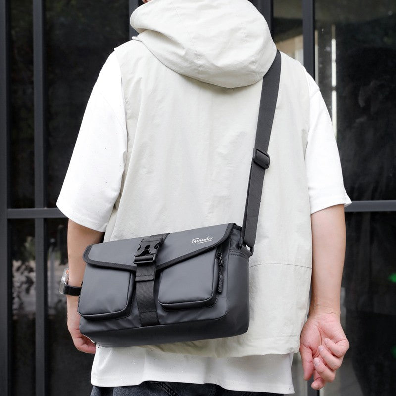 Men's Crossbody Bag Nylon Lightweight Chest Shoulder Bag with Zipper Pocket Waterproof Outdoor Travel Sport Messenger Bag