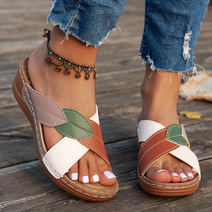 Women's Sandals Comfortable Wedges Heels Sandals Summer 2025 Shoes Woman Heeled Slippers Women Summer Footwear Chaussures Femme