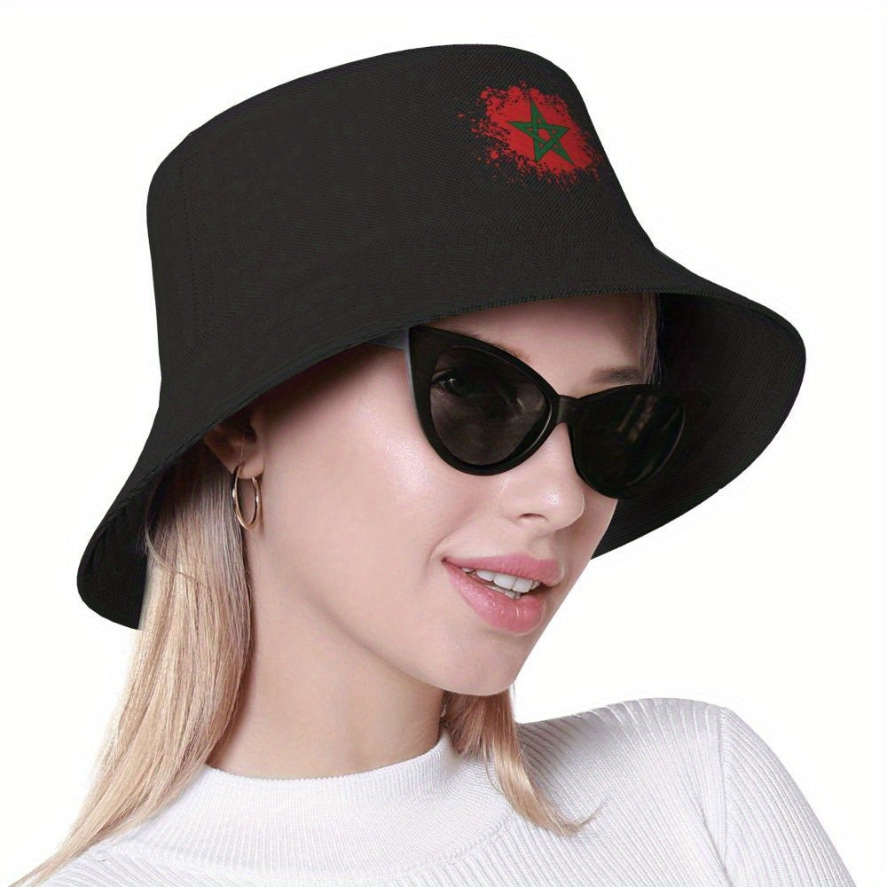 Custom Marokko Morocco Flag Bucket Hat Men Women Moroccan Proud Outdoor Sun Summer Fishing Cap