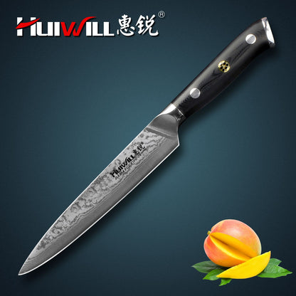 Huiwill Super Qualidade 8" Japonês VG10 67 Camadas de Aço Damasco Conjunto de Facas de Cozinha para Chef Faca de Corte Faca de Fatiar com Bloco
