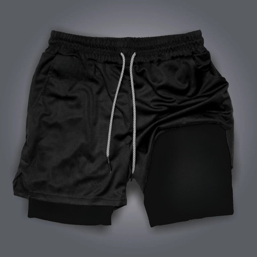 Dragon Ball Men's Double-layer Shorts Son Goku Summer Japanese Anime Fake Two-piece Sports Fitness Quick-drying Shorts
