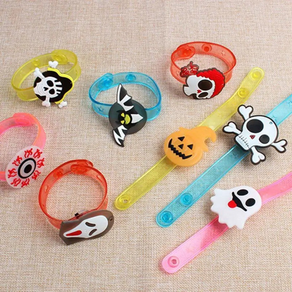 12-36Pcs Glowing Halloween Bracelets Rings Children Toys Props Halloween Party Decoration Treat Kids Party Gift Pinata Fillers