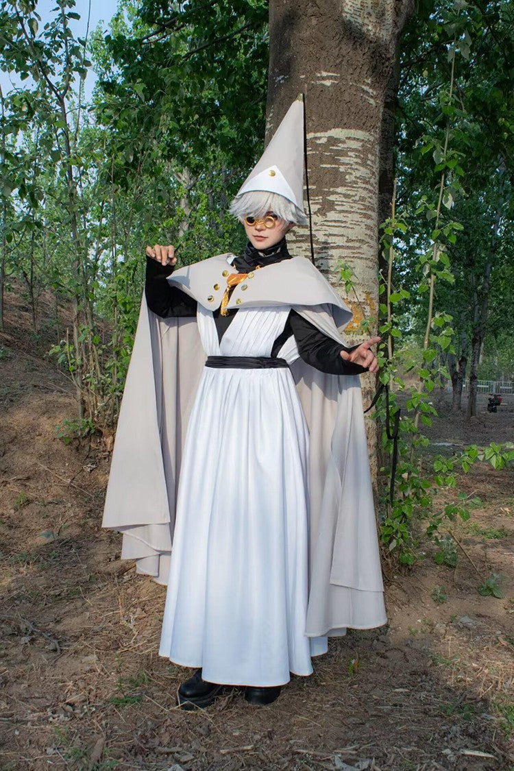 Anime Witch Hat Atelier Cosplay Costume Magician Qifrey Robe Cloak Belt Pointed Hat Wig Set Party Masquerade Carnival Adult Suit
