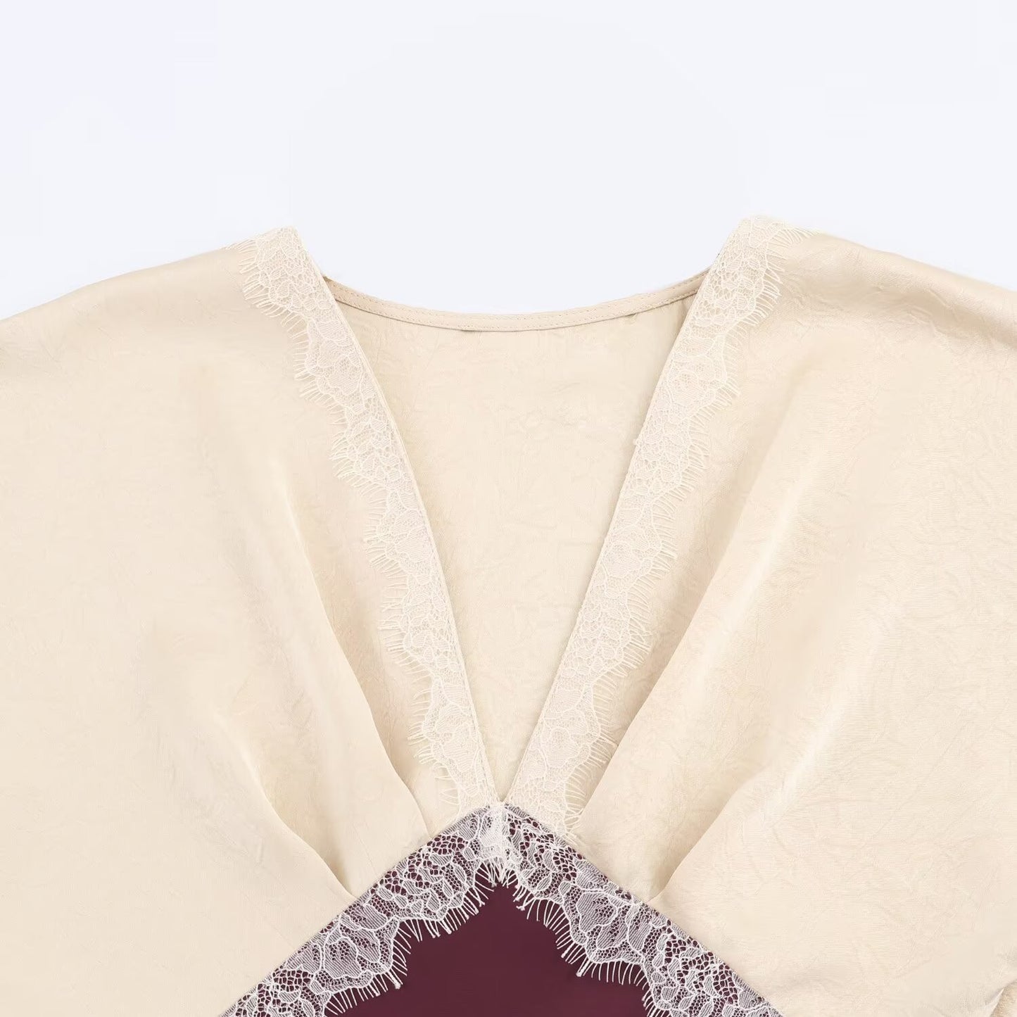 BSAY lace splice Satin dress 2025 autumn new side zip chic female French elegant long dress sexy V-neck banquet evening mujer