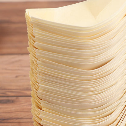 Bandejas de Alimentos 50pçs Barco de Madeira para Sushi Bambu Natural Descartável Caiaque Salada Sobremesa Bolo de Pinheiro Barco Tigela de Lanche Tapete Bandeja de Prato de Sushi