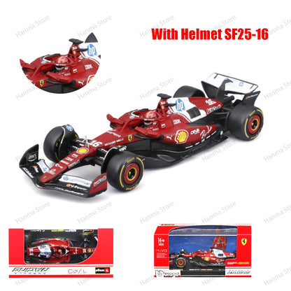 Bburago 1:43 F1 BWT Alpine Modelo Com Capacete 2025 Miniatura de Liga Carro de Corrida de Fórmula Brinquedo MCL39 W16 SF25 RB21 Japonês