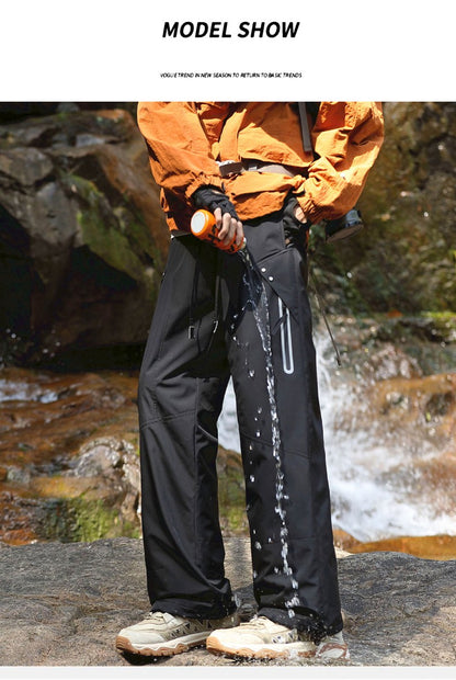 Calças de Caminhada Masculinas Inverno Quente Impermeáveis Corta-vento Refletivas para Escalada Acolchoadas Grossas para Camping Esqui Trekking Esportivas