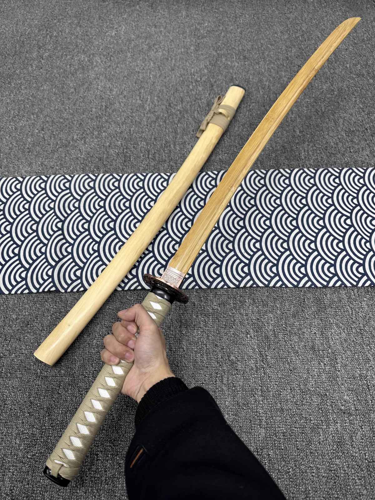 Quality Rosewood Blade Japanese Samurai Katana Sword Wooden Saya Fit Exercise Training Cosplay Props Unsharp