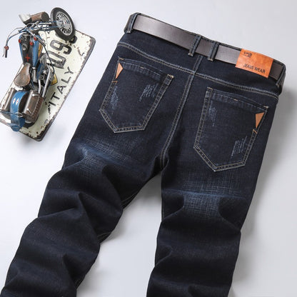 Quatro Estações Calça Jeans Perna Reta Elástica Casual de Negócios Calça Jeans Atacado Homem Masculino Adulto Cavalheiro Confortável Alta Qualidade