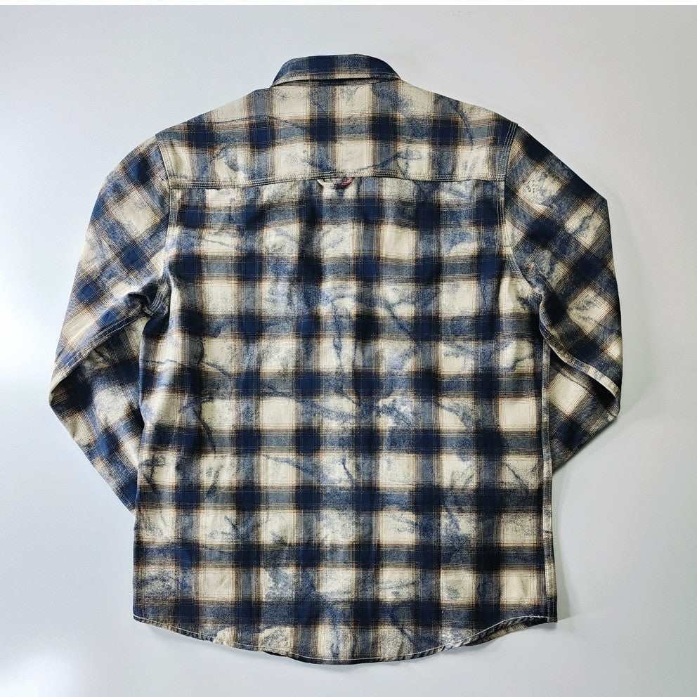 Autumn New Japanese Retro Long-Sleeve Lapel Plaid Cargo Shirt Men's Simple 100% Cotton Washed Pocket Casual Blouses Thin Coat