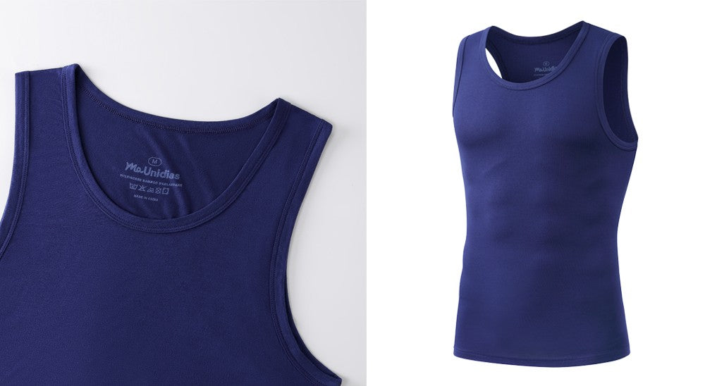 2Pcs/Pack Men's Tank Top Sleeveless Gym T-Shirt Man Vest Solid Color Compression Undershirts Men Tops High-Quality Bamboo Fiber