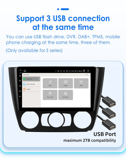 Carplay 4G Android 13 Car Radio for BMW 1 Series E81 E82 E87 E88 AT MT Auto Manual Multimedia Player Nav GPS 2Din Stereo DSP RDS