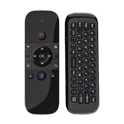 Mouse de Voz Aéreo Sem Fio 2 em 1 Teclado Mini Bluetooth 2.4G Recarregável Controle Remoto com Aprendizado IR para Smart TV Android TV Box