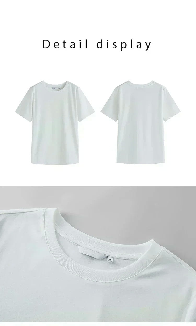 Outlet Counter Men's American Heavy Cotton Short-sleeved T-shirt Ins Loose Crew Neck Men's and Women's Fashion Casual T-shirt