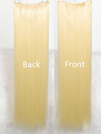 Aosiwig Sintético Super Longo Liso 100cm 5 Presilhas Extensão de Cabelo Natural Preto Loiro Aplique Postiço para Mulheres