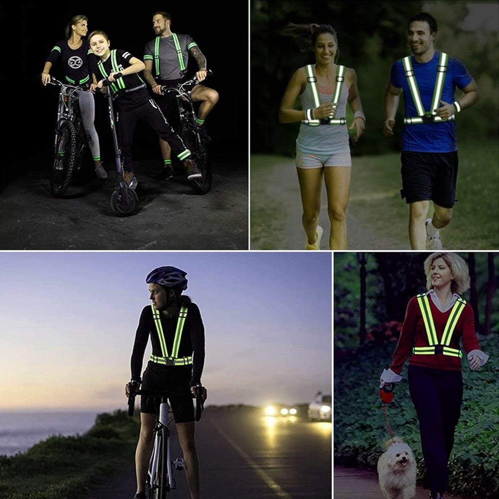 1Pcs Night Running Vest High Visibility Reflective, Breathable Adjustable Safety Vest for Jogging Cycling Walking Hiking