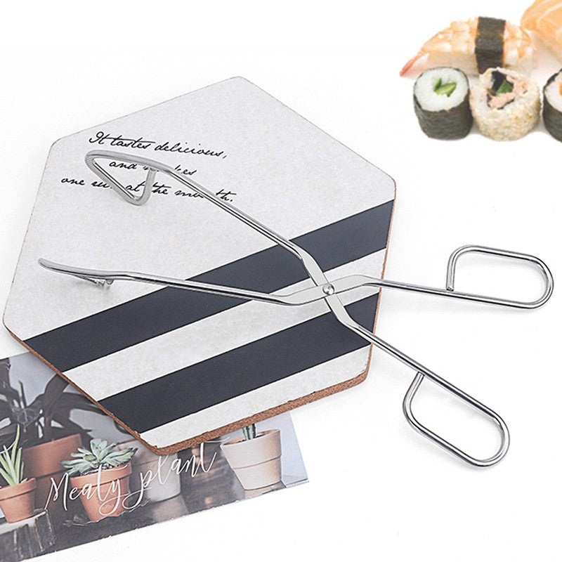 1Pc 304 Stainless Steel Scissor-Shaped Barbecue Clip Food Clip Hotel Steak Clip Barbecue Food Clip Kitchen Bread Clip