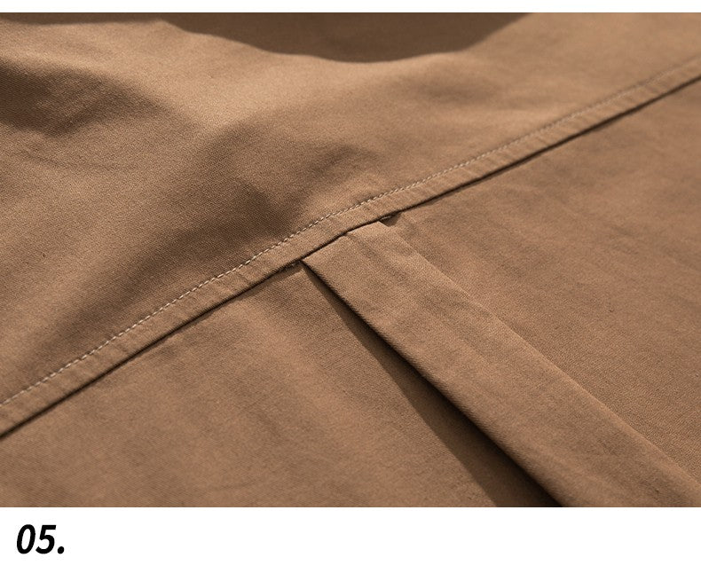 Japan Style Cargo Shirts Men Summer  Pure Cotton Loose Casual Pocket Shirts Men Women Plus Size Short Sleeve Shirt