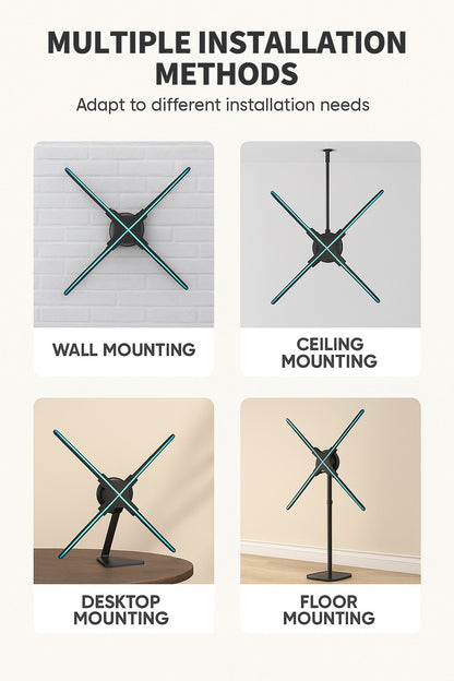 39.3 inch Large 3D Holographic Fan Display LED Advertising Machine Digital Video Player for Exhibition Promotion Signage