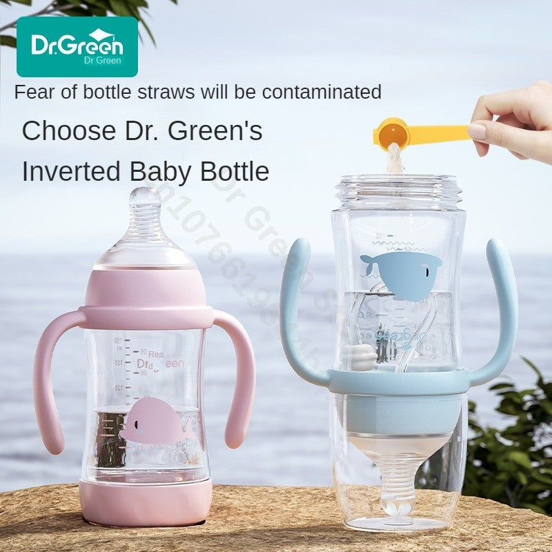 Dr.Green Wide Mouth Newborn baby bottles PPSU Washable Bottles Forward and reverse bi-directional scale inverted milk brewing
