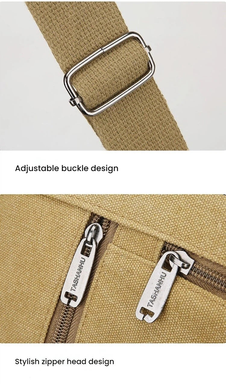 Fashionable Men's Shoulder Bag, Large Capacity Canvas Crossbody Bag, Casual Handbag, Suitable for Business, Daily Commuting, Etc