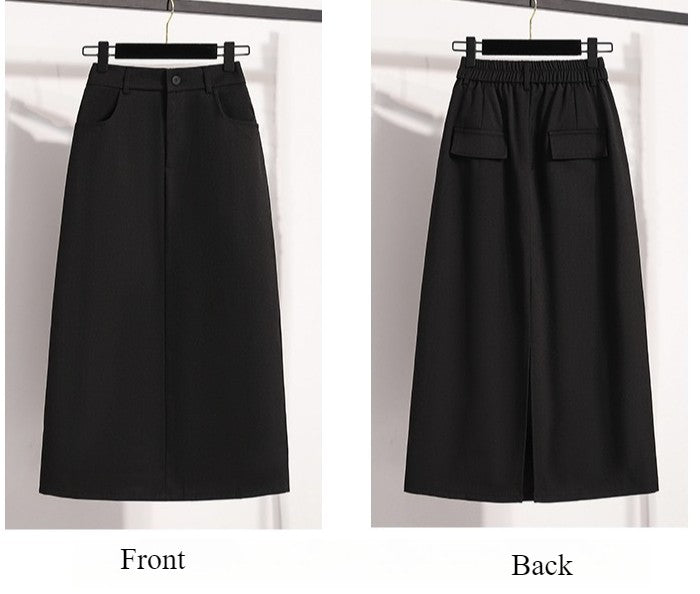 Suit Half-body Skirt Women's Large Size Autumn New Fashion Elegant Commuting Medium-length Package Hip Skirts Loose A-line Skirt