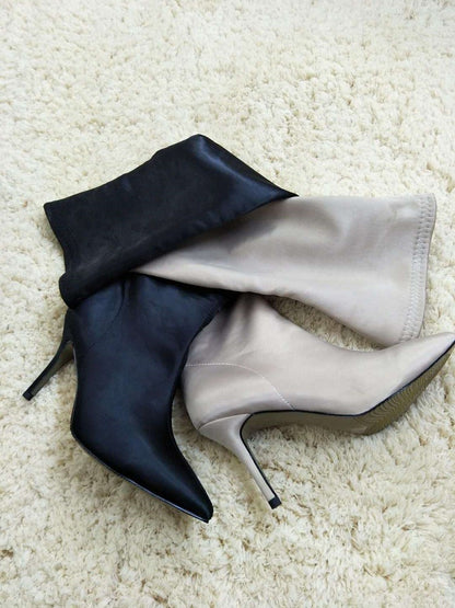 Eilyken Thigh High Over The Knee Elastic Stretch Boots Women  Sexy Thin Heels Sock Long Boots Mujer