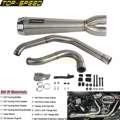 For Harley CVO Street Glide FLHXSE 2017-2025 CVO Road Glide ST FLTRXSTSE 2024-2025 2-Into-1 Exhaust Motorcycle Touring Mufflers