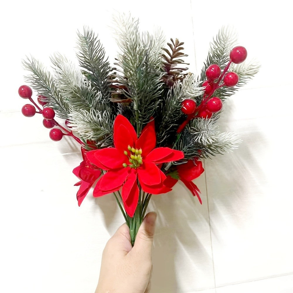 Artificial Flowers Maintenance-Free Christmas Bouquet Red Berry Decoration Festive Holiday Artificial Flowers For Festive Home