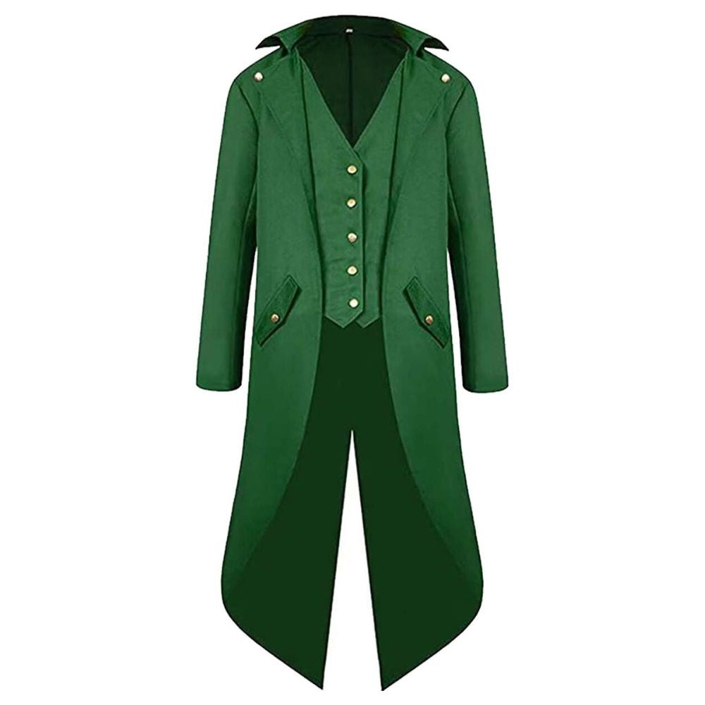 St Patrick's Day Costume for Men Steampunk Retro Cosplay Jacket Coat Hat Men Male Disguise Outfits Halloween Carnival Party Suit